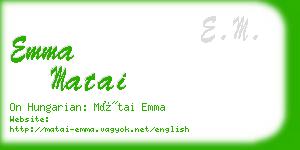 emma matai business card